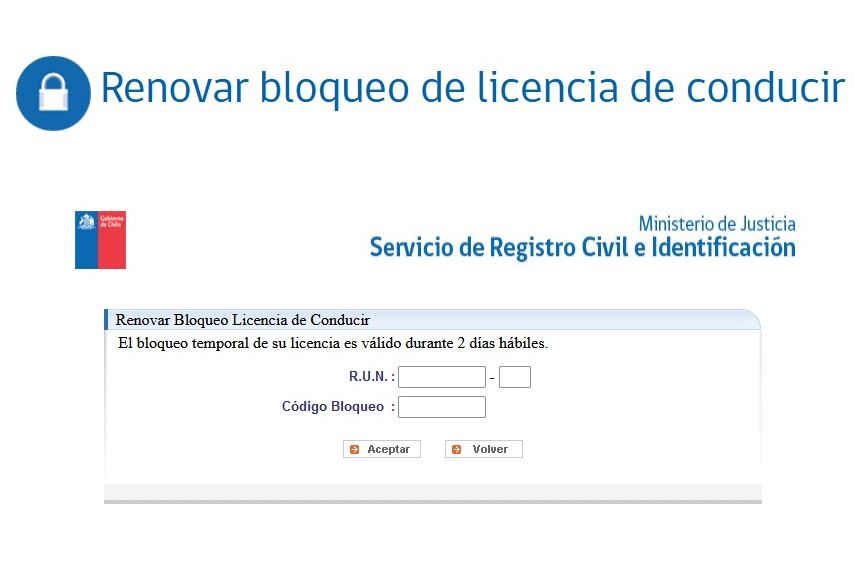 renovar bloqueo de licencia de conducir en el Registro Civil